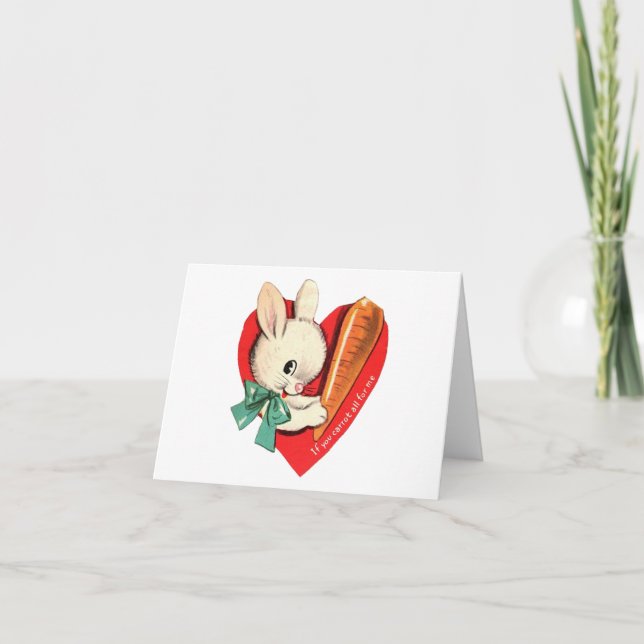 Vintag Bunny Valentine Karte (Vorderseite)