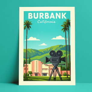 Vintag Burbank California Postkarte