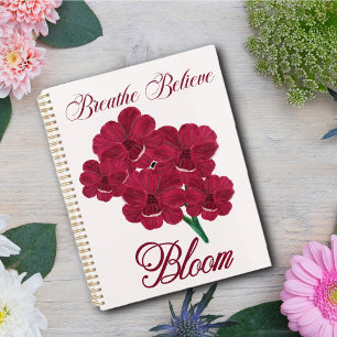 Vintag Burgund Anemone Florals - Atmen, glauben Planer