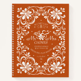 Vintag Burnt Orange Mr. & Mrs. Couple Bucket List Notizbuch