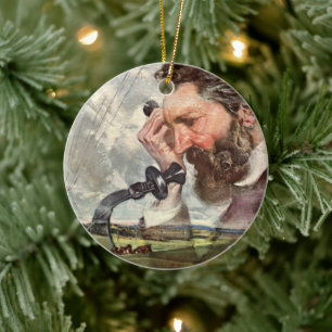 Vintag Business, Alexander Graham Bell Telefone Keramik Ornament