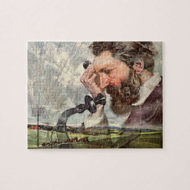 Vintag Business, Alexander Graham Bell Telefone Puzzle (Horizontal)