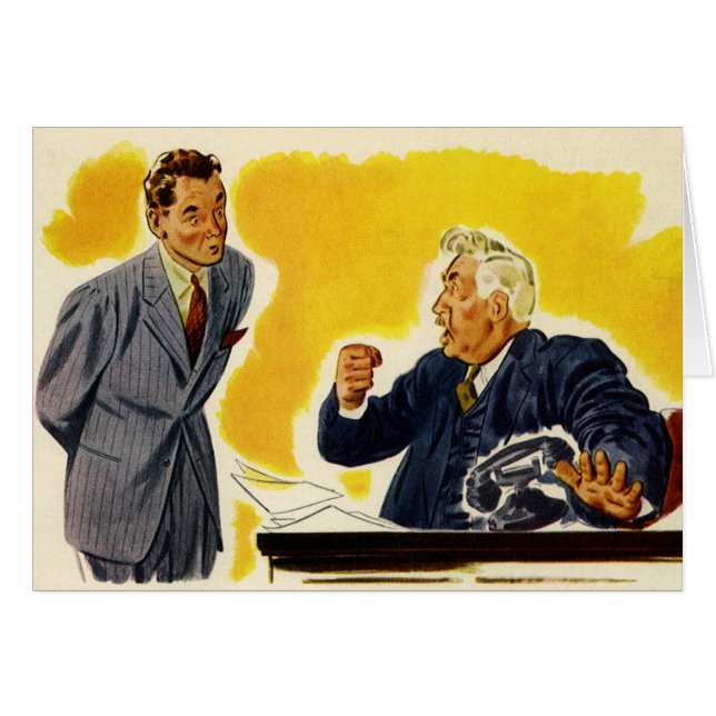 Vintag Business, Mad CEO Führungskraft Chefmitarbe (Vorderseite (Horizontal))