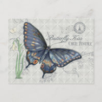 Vintag Butterfly Kiss, Carte Postale