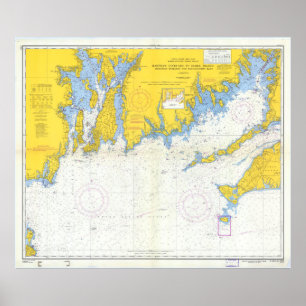 Vintag Buzzards Bay, Weinkarte Sound Poster