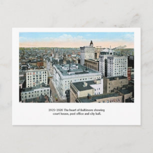 Vintag ca. 1920 Das Herz von Baltimore Postkarte