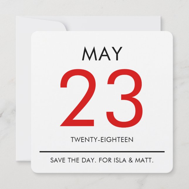 Vintag Calender | Save The Date (Vorderseite)