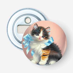 Vintag Calico Kitten Illustration Flaschenöffner