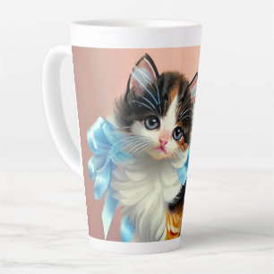 Vintag Calico Kitten Illustration Milchtasse