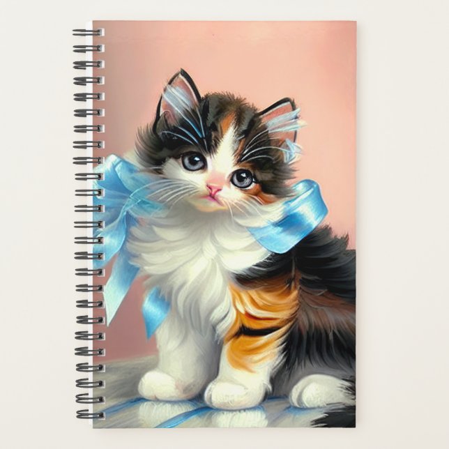 Vintag Calico Kitten Illustration Planer (Vorderseite)