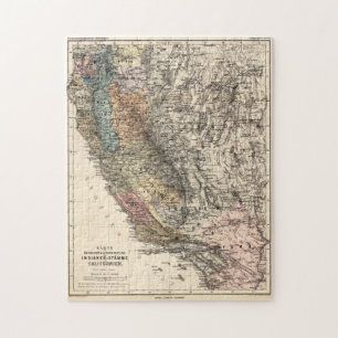 Vintag California Historic Map USA Puzzle