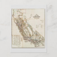 Vintag California Nevada Historic Map USA