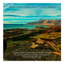 Vintag Camano Island Staat Park WA ,Bearbeitbar Poster