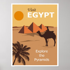 Vintag Camel Pyramid Ägypten Reiseplakat Poster