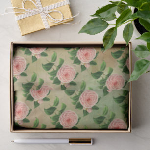 Vintag Camellia, Französisch botanisch Seidenpapier