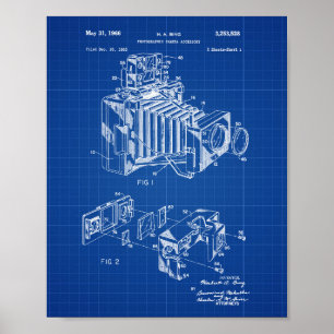 Vintag Camera Patent Poster Blueprint Hintergrund