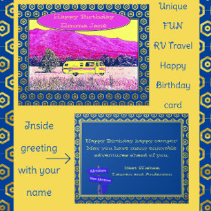 Vintag Camper Van Happy Geburtstag Happy Camper Karte