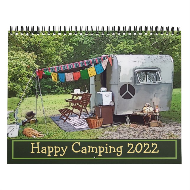 Vintag Campers Happy Camping 2022 Kalender (Titelbild)