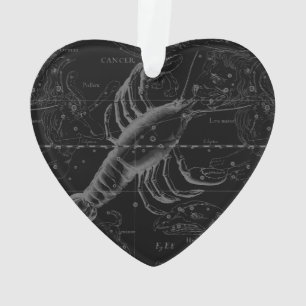 Vintag Cancer Constellation Map Hevelius 1690 Ornament