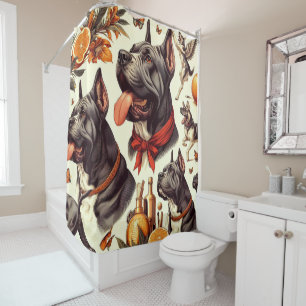 Vintag Cane Corso Illustration Duschvorhang