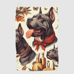 Vintag Cane Corso Illustration Golfhandtuch