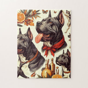 Vintag Cane Corso Illustration Puzzle