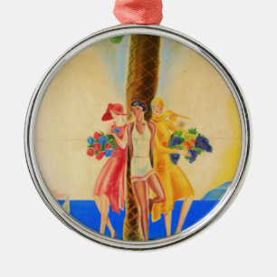 Vintag Cannes French Travel Ornament Aus Metall