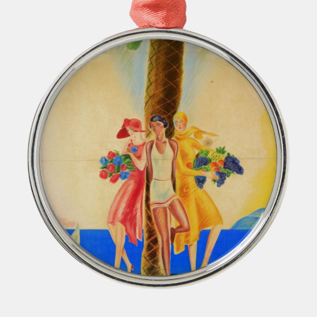 Vintag Cannes French Travel Ornament Aus Metall (Vorne)