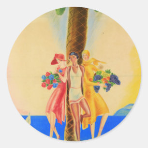 Vintag Cannes French Travel Runder Aufkleber