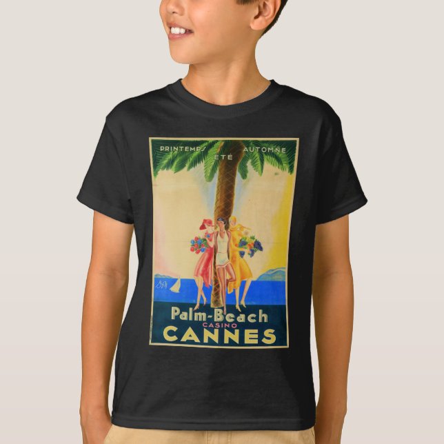 Vintag Cannes French Travel T-Shirt (Vorderseite)