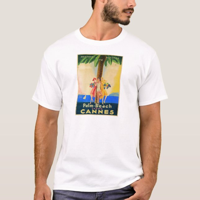 Vintag Cannes French Travel T-Shirt (Vorderseite)