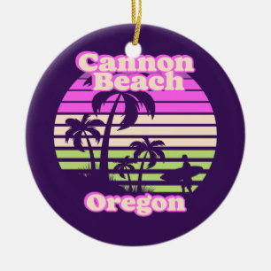 Vintag Cannon Beach Oregon Keramik Ornament