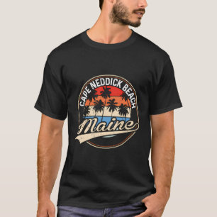 Vintag Cape Neddick Beach Maine Palm Tree Beach T-Shirt