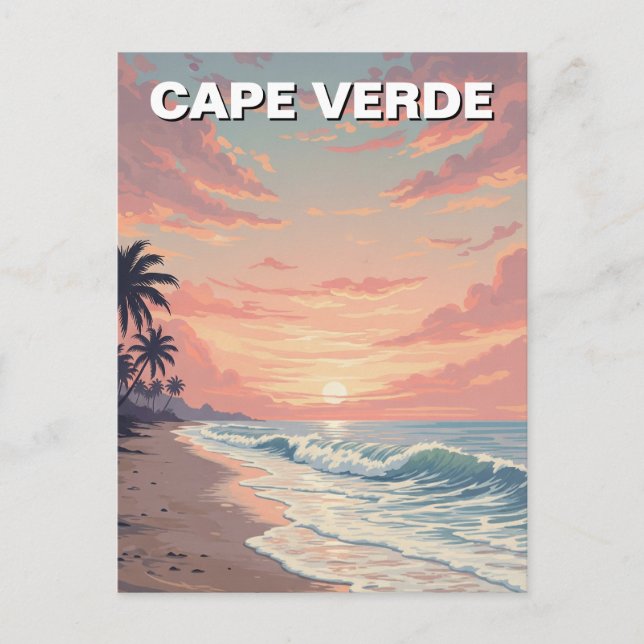 Vintag Cape Verde Sunset Postkarte (Vorderseite)