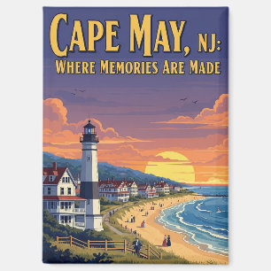 Vintag CapMay New Jersey Travel Magnet