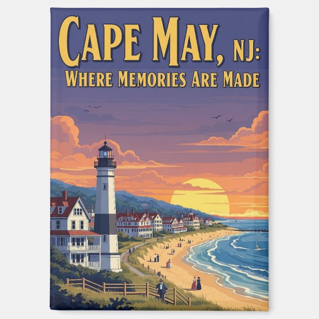 Vintag CapMay New Jersey Travel Magnet (Vorderseite)