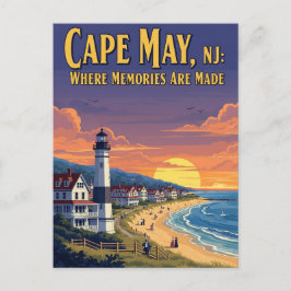 Vintag CapMay New Jersey Travel Postkarte
