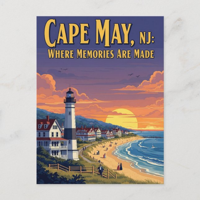 Vintag CapMay New Jersey Travel Postkarte (Vorderseite)