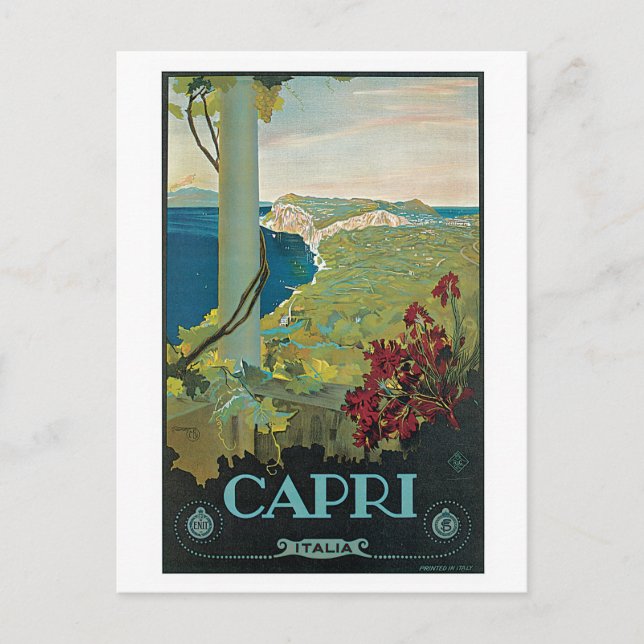 Vintag Capri Italien Reiseanzeige Postkarte (Vorderseite)