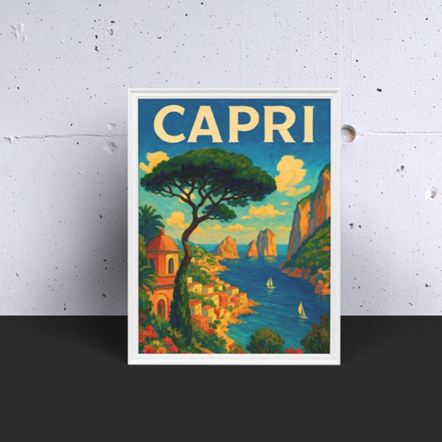 Vintag Capri Italien Reisen Poster (Vintage Capri Italy Travel Poster)