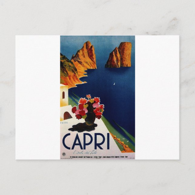 Vintag Capri Italien Reisen Postkarte (Vorderseite)