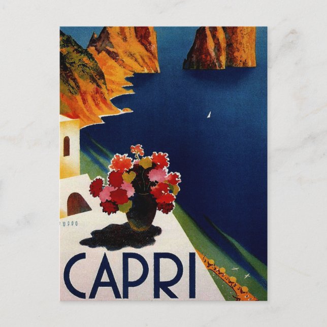 Vintag Capri Italien Reisen Postkarte (Vorderseite)