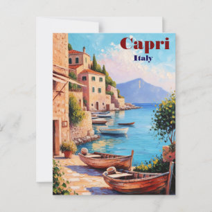 Vintag Capri Italien Reisen Postkarte - Retro Medi