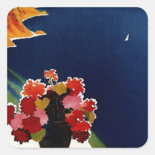 Vintag Capri Italien Reisen Quadratischer Aufkleber