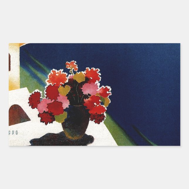 Vintag Capri Italien Reisen Rechteckiger Aufkleber (Vorderseite)