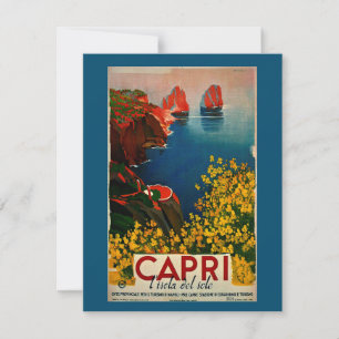 Vintag Capri Italienische Reisewerbung Farbe