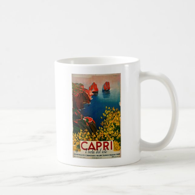 Vintag Capri L'Isola del Sole Italien Kaffeetasse (Rechts)