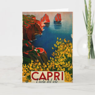 Vintag Capri L'Isola del Sole Italien Karte