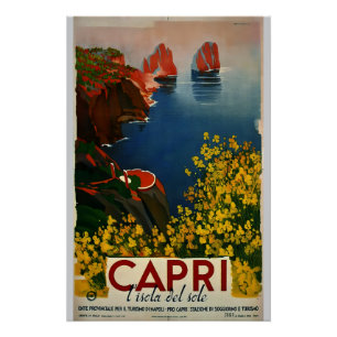 Vintag Capri L'Isola del Sole Italien Poster