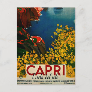 Vintag Capri L'Isola del Sole Italien Postkarte